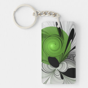 Abstrait noir et blanc avec art fractal vert