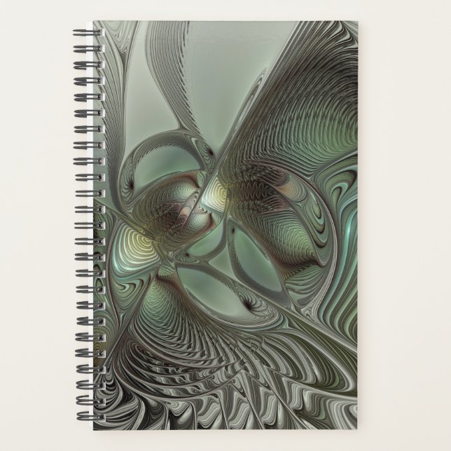 Abstrait Olive Sage Green Grey Fractal Art Imagina (Devant)