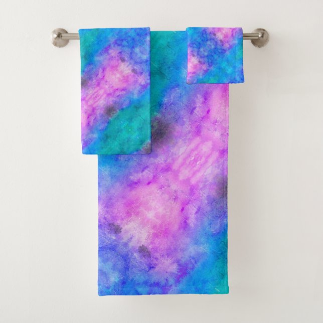 Abstrait Pastel Peint Bleu, Rose, Aqua (En situation)