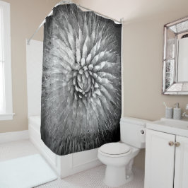 Abstrait rideau de douche noir et blanc Agave