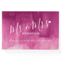 Abstrait rose foncé livre d'hôtes mariage personna