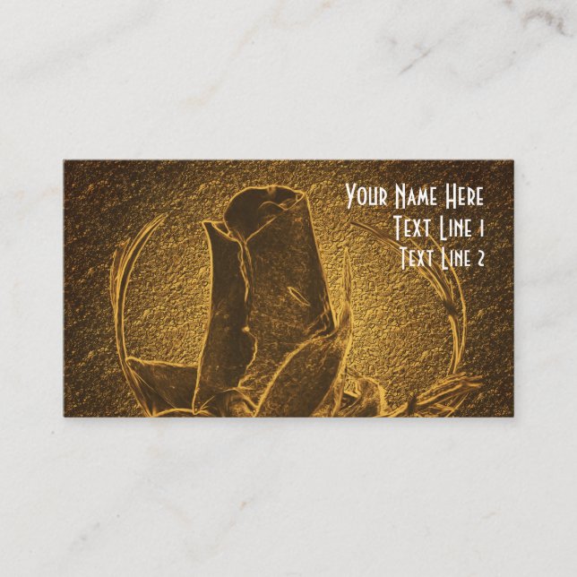 Abstrait Rosebud Brown Floral Carte de visite (Devant)