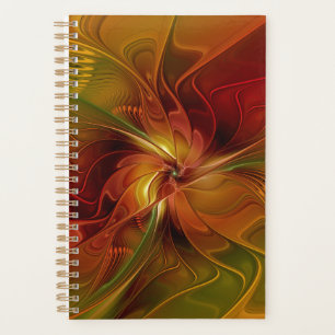 Abstrait Rouge Orange Brown Vert Fractal Art Flowe