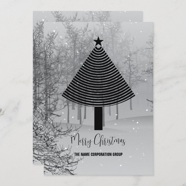 Abstrait sapin de Noël Invitation (Devant / Derrière)