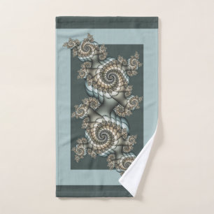Abstrait Spirales d'Art Fractal Bleu Clair Beige