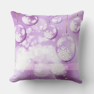 Abstraite Lilac boules de Noël Jeter Oreiller