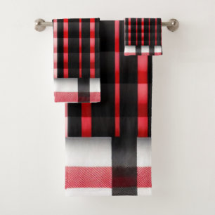 Abstraite Rouge Noir Plaid Collection moderne