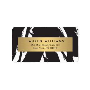 Abstraits Brosses noires avec Étiquette Gold Name