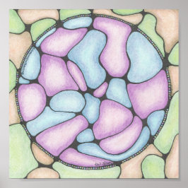 Abstrakt2 doodle art print 8x8in. poster