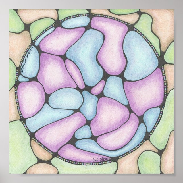 Abstrakt2 doodle art print 8x8in. poster (Vorne)