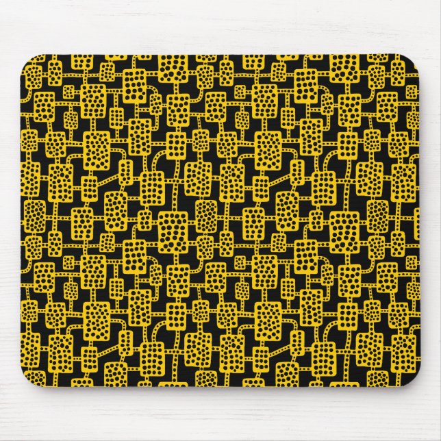 Abstrakt 041113 - Gelb auf Schwarz Mousepad (Vorne)