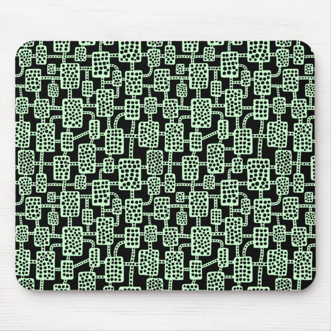 Abstrakt 041113 - Ghost Green on Black Mousepad (Vorne)