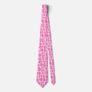 Abstrakt 041113 - Hot Pink on White Krawatte