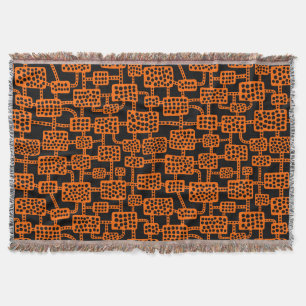 Abstrakt 041113 - Orange auf Schwarz Decke