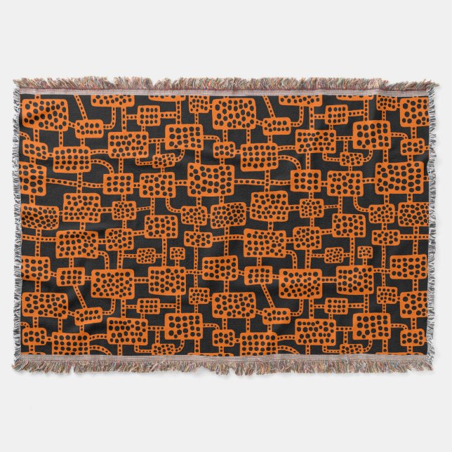 Abstrakt 041113 - Orange auf Schwarz Decke (Vorderseite)