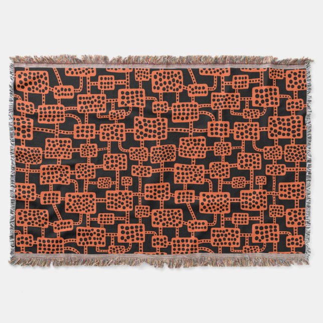 Abstrakt 041113 - Orange im Herbst auf Schwarz Decke (Vorderseite)