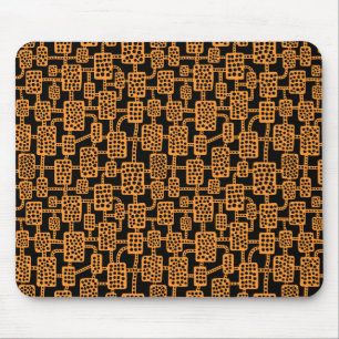Abstrakt 041113 - Orange in Schwarz Mousepad