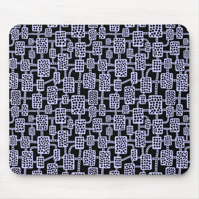 Abstrakt 041113 - Pulverblau auf schwarz Mousepad (Vorne)