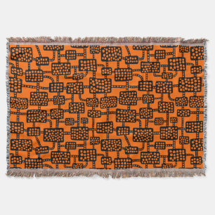Abstrakt 041113 - Schwarz auf Orange Decke