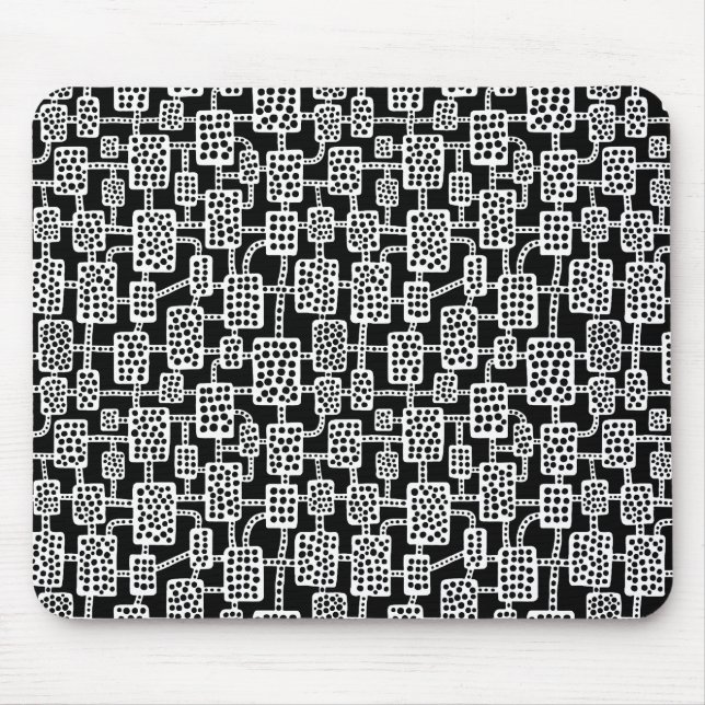 Abstrakt 041113 - Weiß auf Schwarz Mousepad (Vorne)