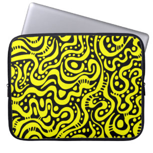 Abstrakt 041211 - Gelb und Weiß Laptopschutzhülle
