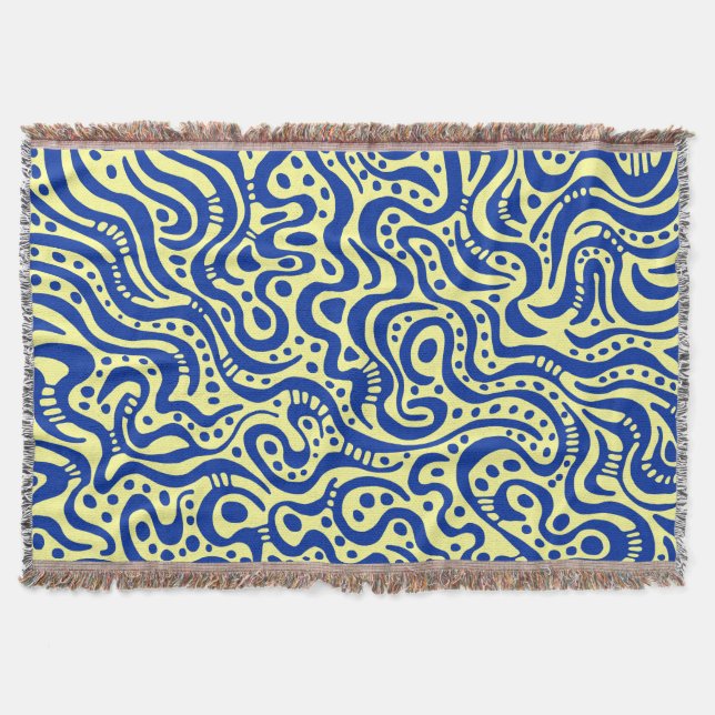 Abstrakt 041211 - Navy Blue on Light Yellow Decke (Vorderseite)