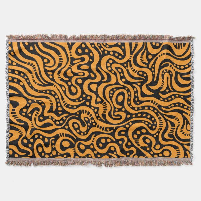 Abstrakt 041211 - Orange in Schwarz Decke (Vorderseite)