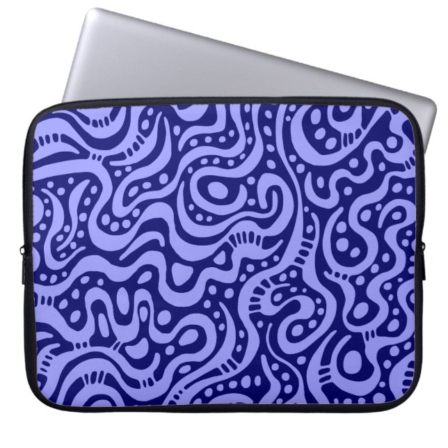 Abstrakt 041211 - Pastel Blue on Deep Navy Laptopschutzhülle (Vorderseite)