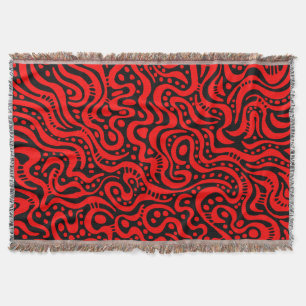 Abstrakt 041211 - Rot auf Schwarz Decke