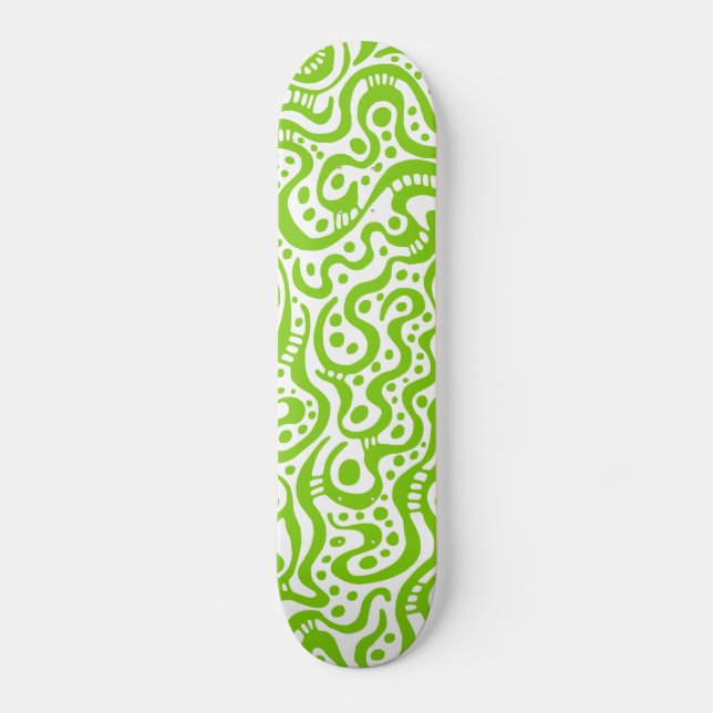 Abstrakt 041211v3 - Martian Green on White Skateboard (Vorderseite)