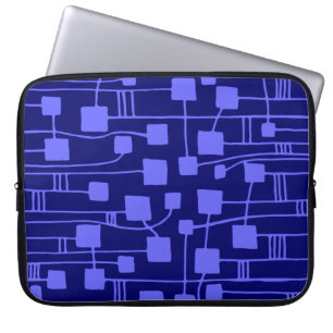 Abstrakt 111211 - Electric Blue on Dp Navy Laptopschutzhülle