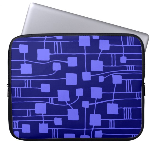 Abstrakt 111211 - Electric Blue on Dp Navy Laptopschutzhülle (Vorderseite)