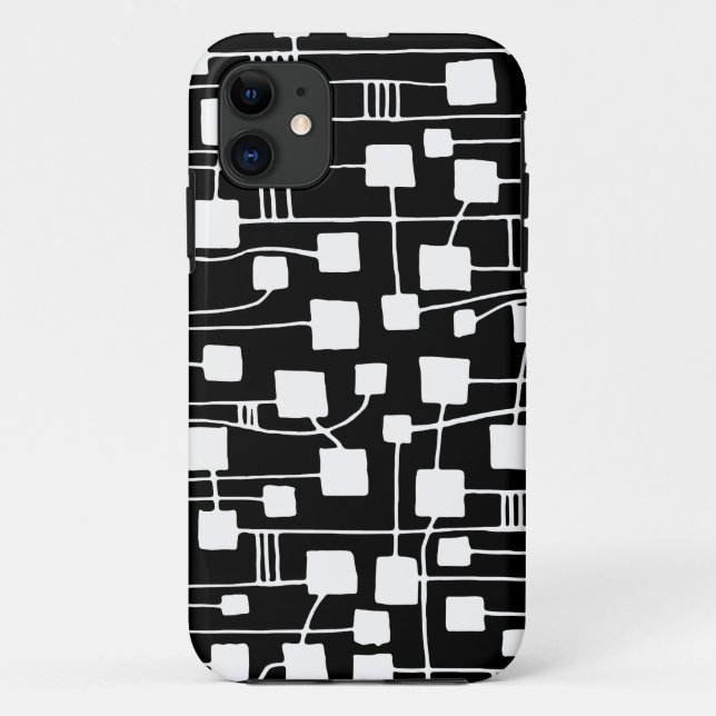 Abstrakt 111211 - Weiß auf Schwarz Case-Mate iPhone Hülle (Rückseite)