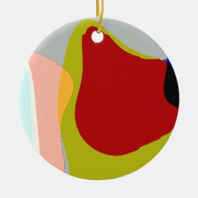 Abstrakt 1117 - Farbenfrohe Pop Kunst Keramik Ornament (Vorne)