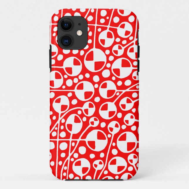 Abstrakt 130112 v5 White on Red Case-Mate iPhone Hülle (Rückseite)