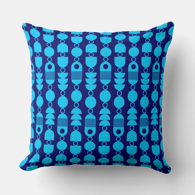 Abstrakt 140823 - Sky Blue on Deep Navy Kissen (Vorderseite)