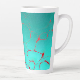 Abstrakt 16 Azurblau, appled blau, orange/rot Milchtasse