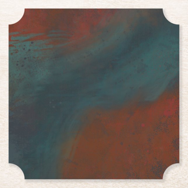 Abstrakt 1: Rot und Blues Untersetzer (Vorderseite)