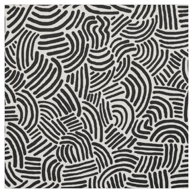 Abstrakt 200923 - Schwarz auf Weiß Stoff (Muster)