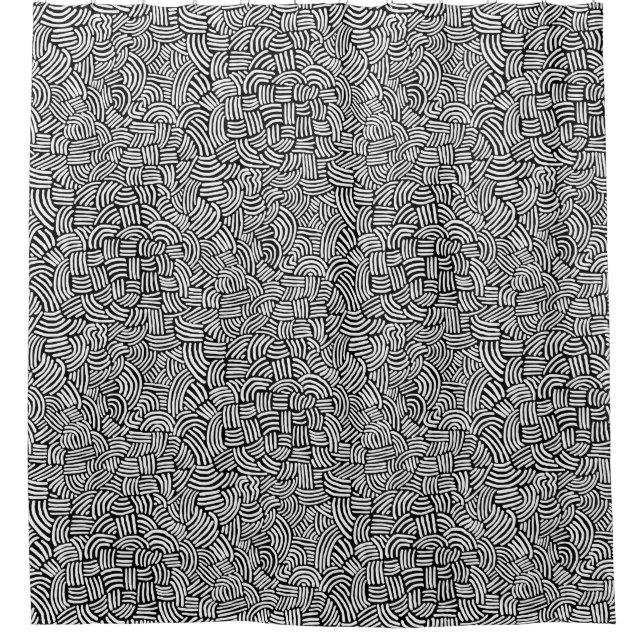 Abstrakt 200923 - Schwarz-Weiß Duschvorhang (Vorderseite)