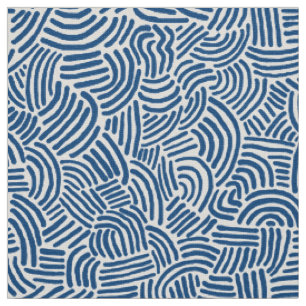Abstrakt 200923 - Shibori Blue on White Stoff