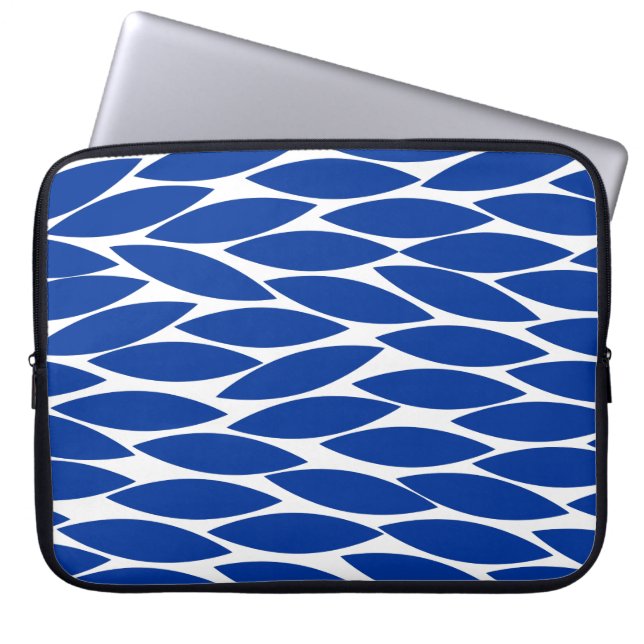 Abstrakt 250713 - Navy Blue on White Laptopschutzhülle (Vorderseite)