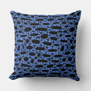 Abstrakt 250923 - Baby Blue on Black Kissen