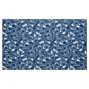 Abstrakt 290523 Shibori Blau und Weiß Stoff