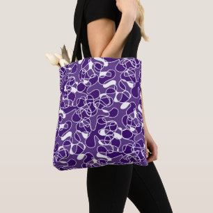Abstrakt 290523 Tief Lila und weiß Tasche