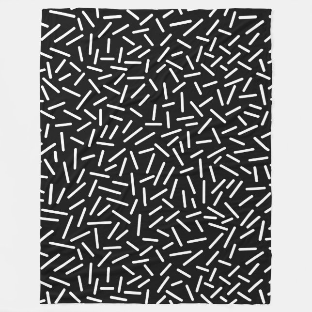 Abstrakt 300117 - Weiß auf Schwarz Fleecedecke (Vorderseite)