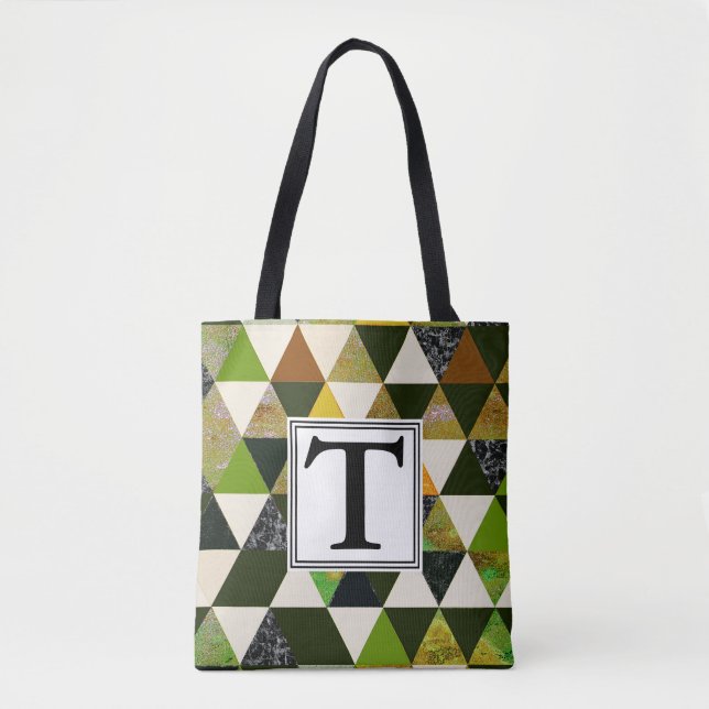 Abstrakt #475 Monogramm Tasche (Vorderseite)