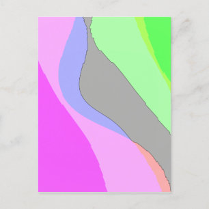 Abstrakt 703 - Retro Groovy Pink und Green Postkarte