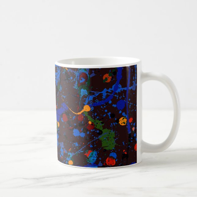 Abstrakt #909 Schwarz Kaffeetasse (Rechts)