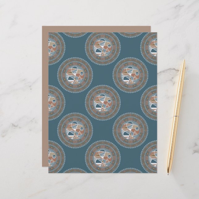 Abstrakt Accent Verziert Polka Dot Mandala Scrapbo (Vorderseite/Rückseite Beispiel)